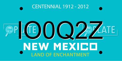 IO0Q2Z New Mexico License Plate