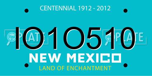 IO1O510 New Mexico License Plate