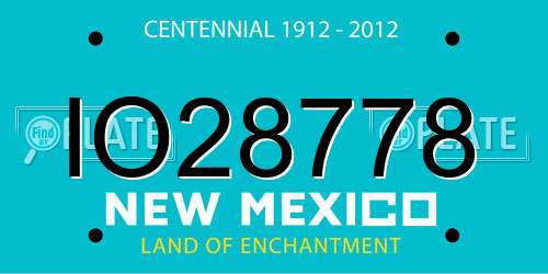 IO28778 New Mexico License Plate