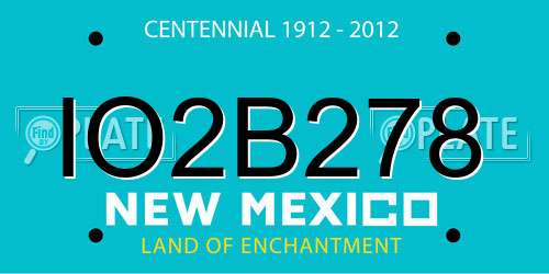 IO2B278 New Mexico License Plate
