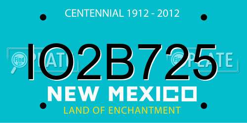 IO2B725 New Mexico License Plate