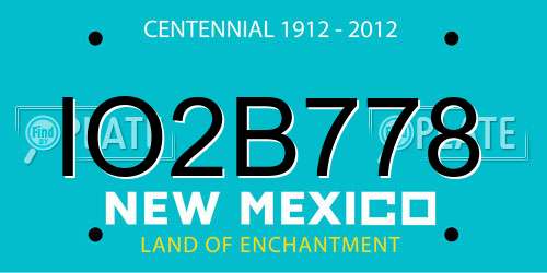 IO2B778 New Mexico License Plate
