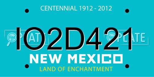 IO2D421 New Mexico License Plate