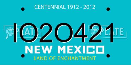 IO2O421 New Mexico License Plate