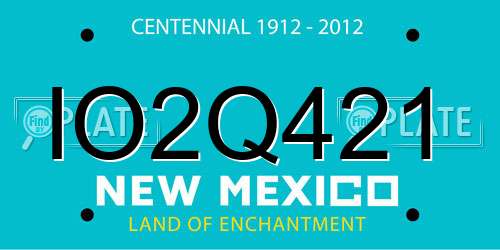 IO2Q421 New Mexico License Plate