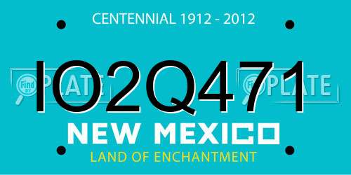 IO2Q471 New Mexico License Plate