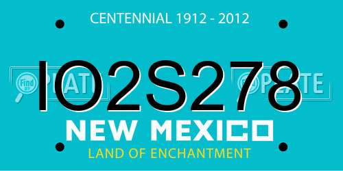 IO2S278 New Mexico License Plate