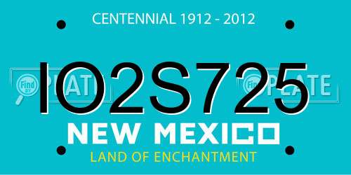 IO2S725 New Mexico License Plate