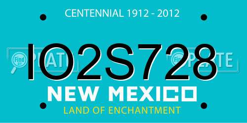 IO2S728 New Mexico License Plate