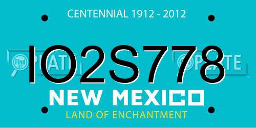 IO2S778 New Mexico License Plate