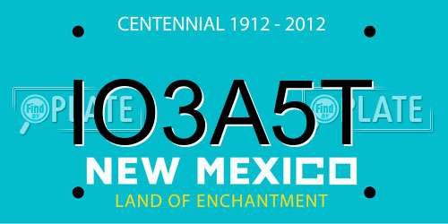 IO3A5T New Mexico License Plate
