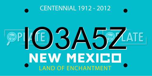 IO3A5Z New Mexico License Plate