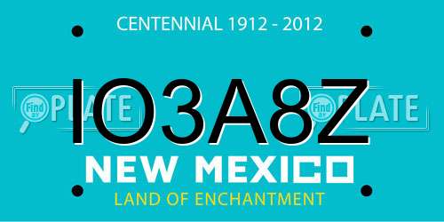 IO3A8Z New Mexico License Plate