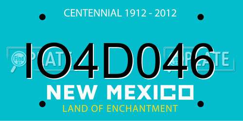 IO4D046 New Mexico License Plate