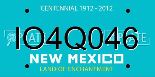 IO4Q046 New Mexico License Plate