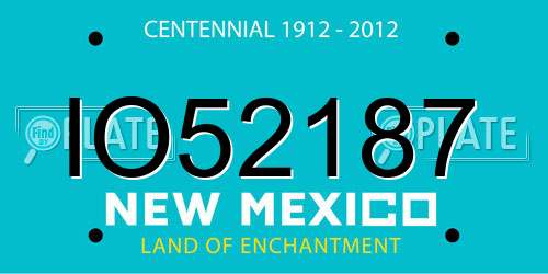 IO52187 New Mexico License Plate