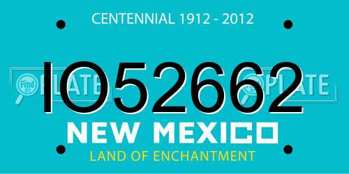IO52662 New Mexico License Plate
