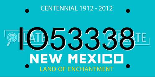 IO53338 New Mexico License Plate