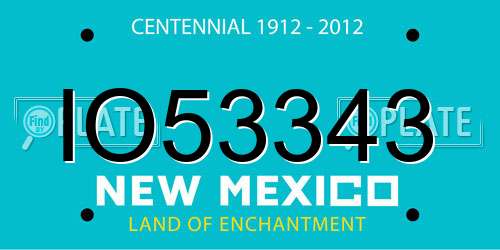 IO53343 New Mexico License Plate