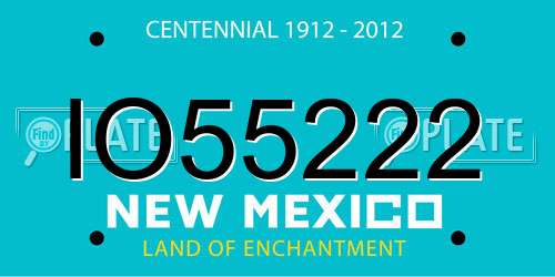IO55222 New Mexico License Plate