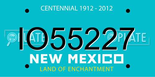 IO55227 New Mexico License Plate