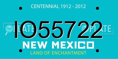 IO55722 New Mexico License Plate