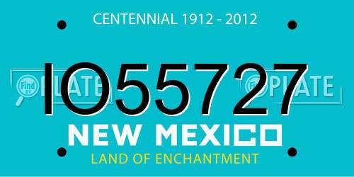 IO55727 New Mexico License Plate