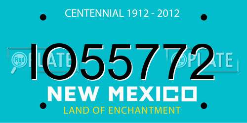 IO55772 New Mexico License Plate