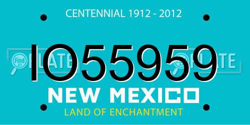 IO55959 New Mexico License Plate