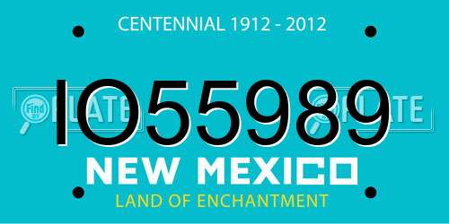 IO55989 New Mexico License Plate