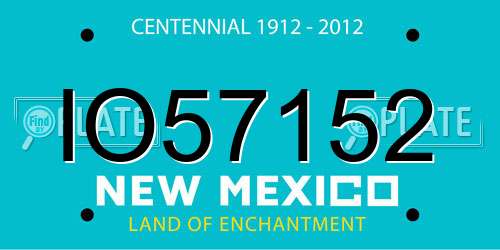 IO57152 New Mexico License Plate
