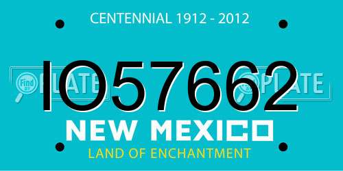 IO57662 New Mexico License Plate