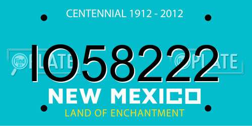 IO58222 New Mexico License Plate
