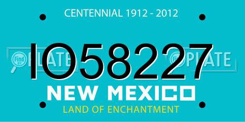 IO58227 New Mexico License Plate