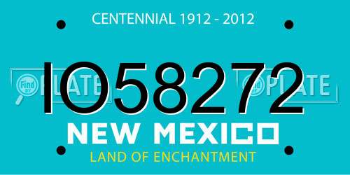 IO58272 New Mexico License Plate