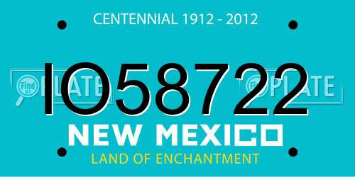 IO58722 New Mexico License Plate