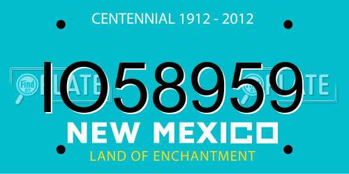IO58959 New Mexico License Plate