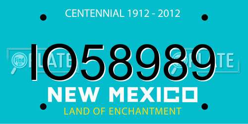 IO58989 New Mexico License Plate