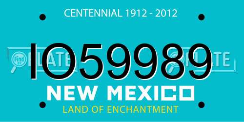 IO59989 New Mexico License Plate