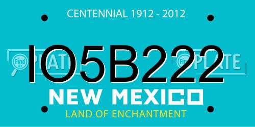 IO5B222 New Mexico License Plate