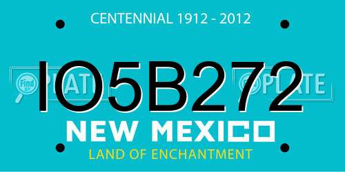 IO5B272 New Mexico License Plate