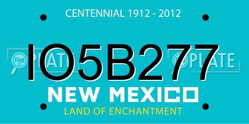 IO5B277 New Mexico License Plate