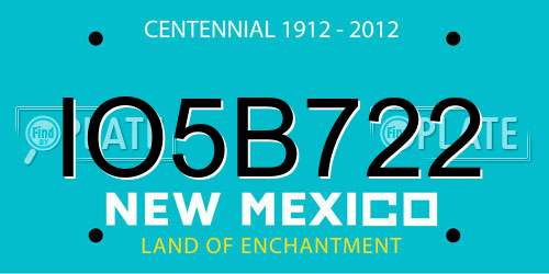 IO5B722 New Mexico License Plate