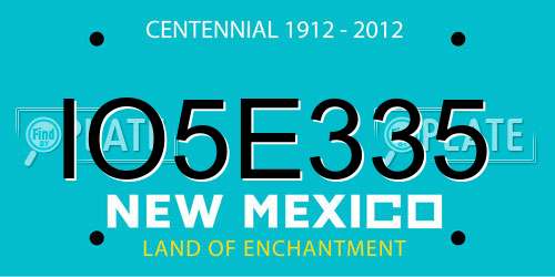 IO5E335 New Mexico License Plate