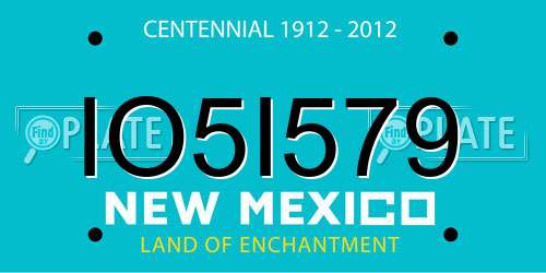 IO5I579 New Mexico License Plate