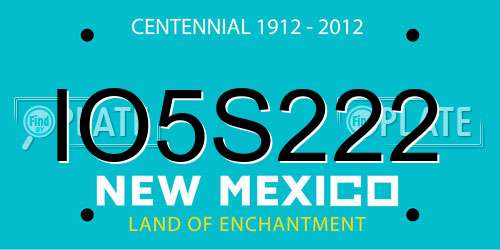 IO5S222 New Mexico License Plate
