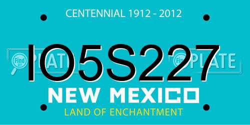 IO5S227 New Mexico License Plate