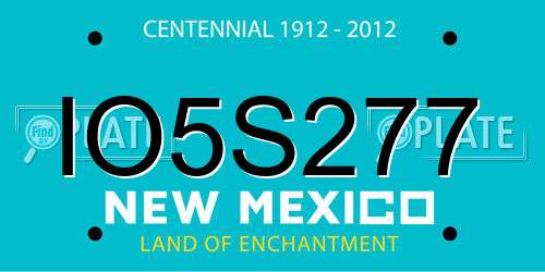 IO5S277 New Mexico License Plate