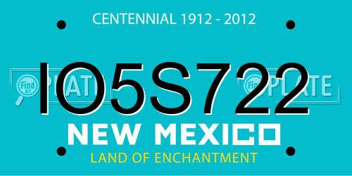 IO5S722 New Mexico License Plate