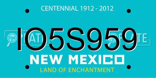IO5S959 New Mexico License Plate